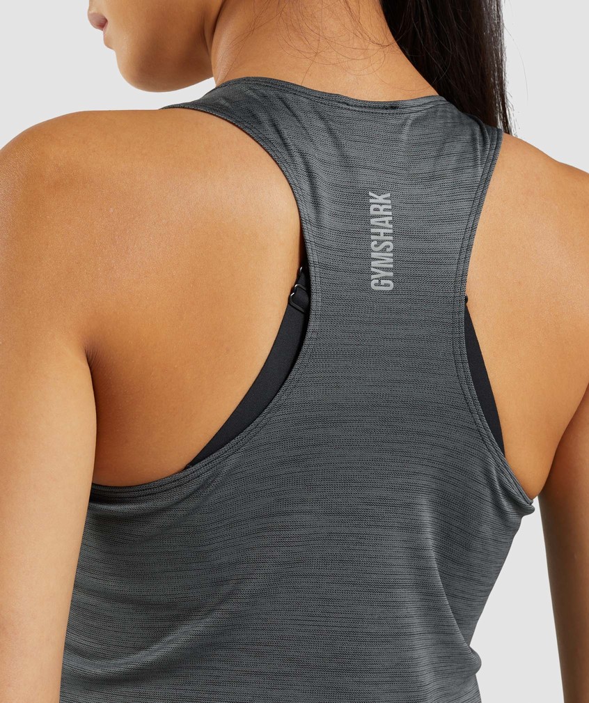 Black / Grey Women's Gymshark Speed Tank | USA-54389