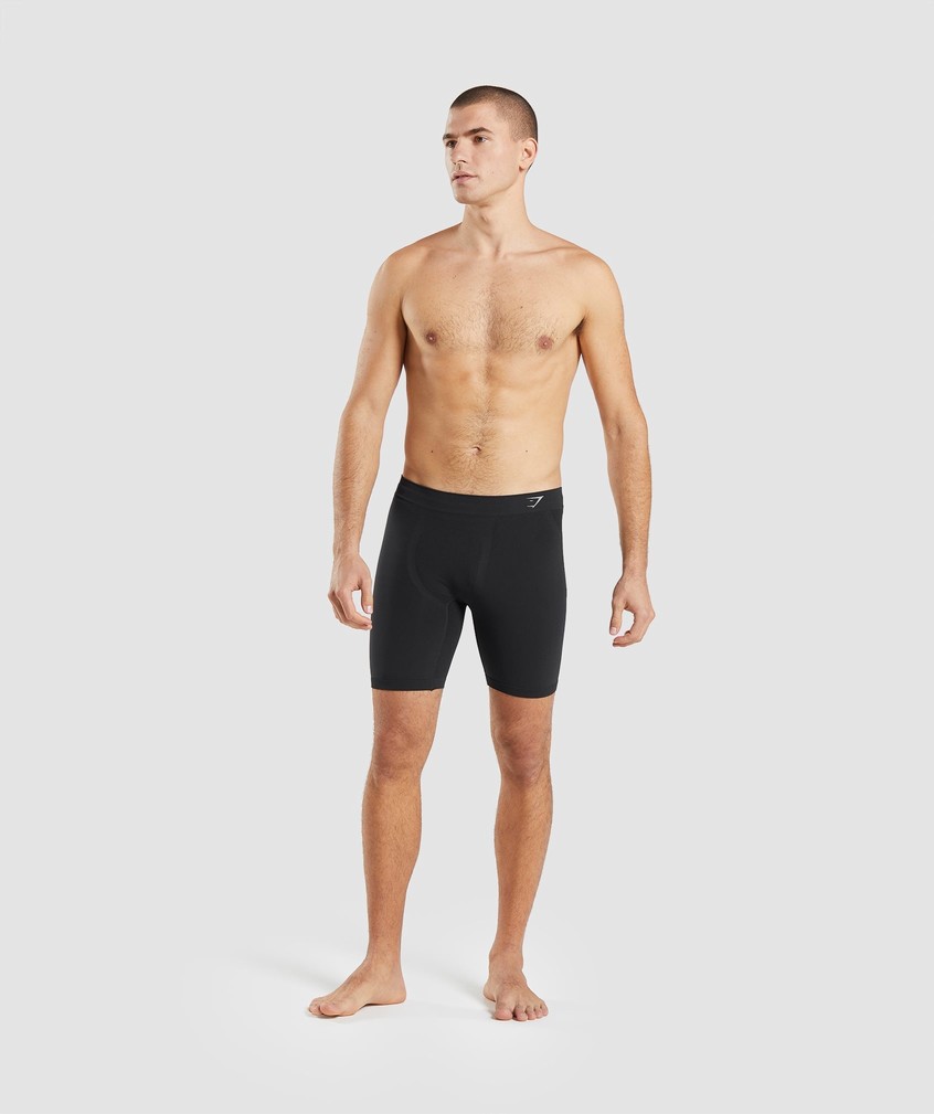 Black / Light Grey Men's Gymshark Hybrid Boxer Panties | USA-82594