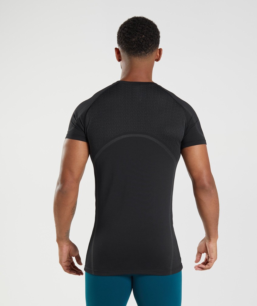 Black Men's Gymshark 315 Seamless T-Shirts | USA-06913