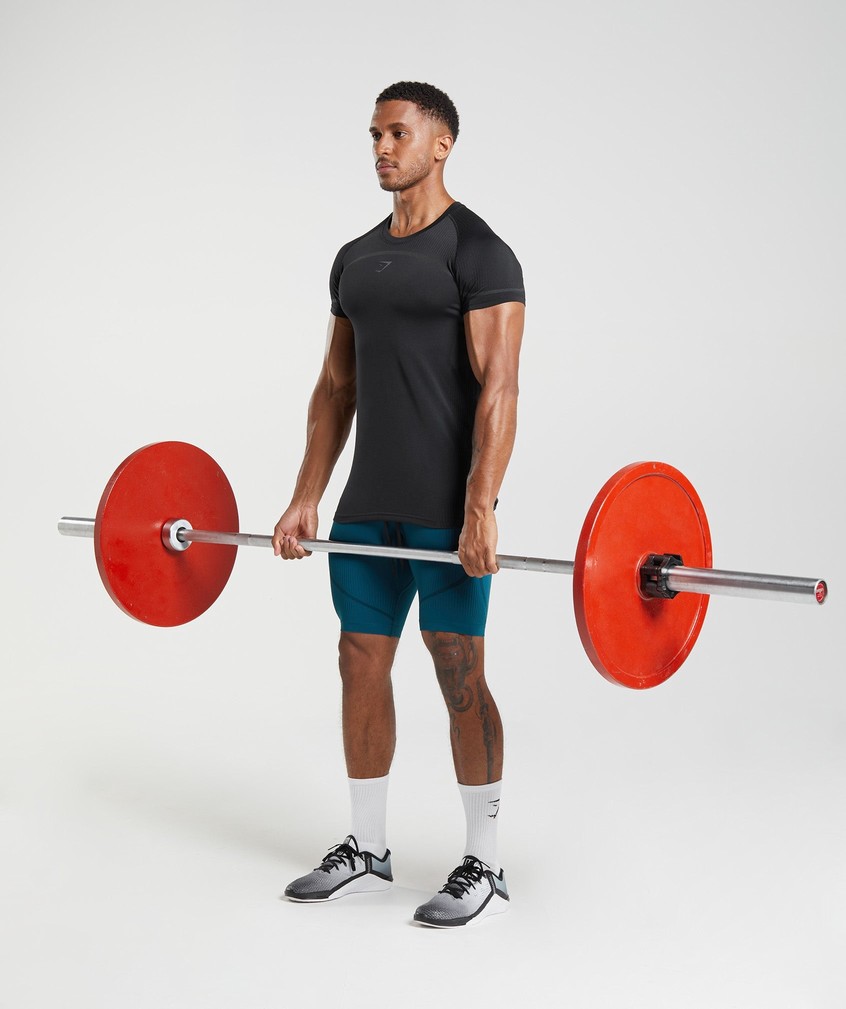 Black Men's Gymshark 315 Seamless T-Shirts | USA-06913