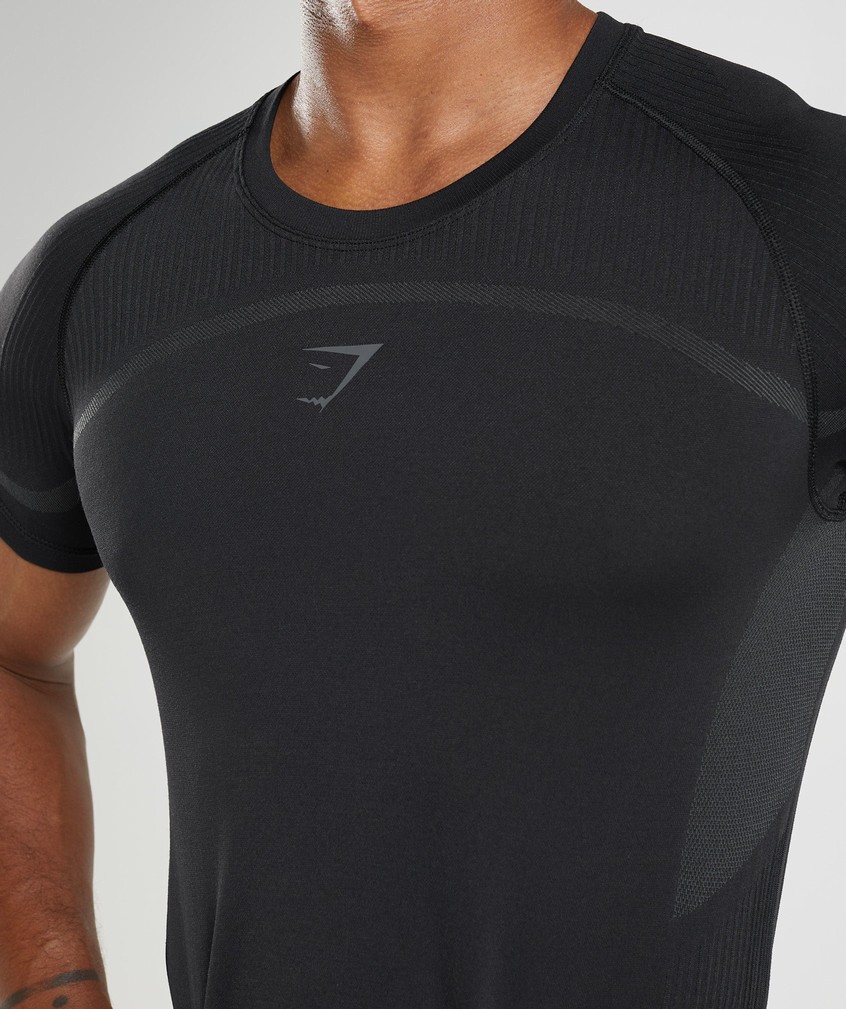 Black Men's Gymshark 315 Seamless T-Shirts | USA-06913