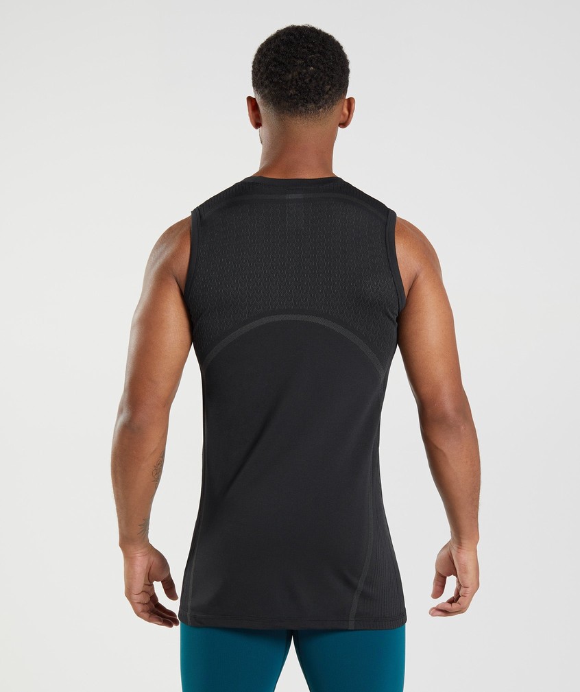 Black Men's Gymshark 315 Seamless Tank | USA-98201