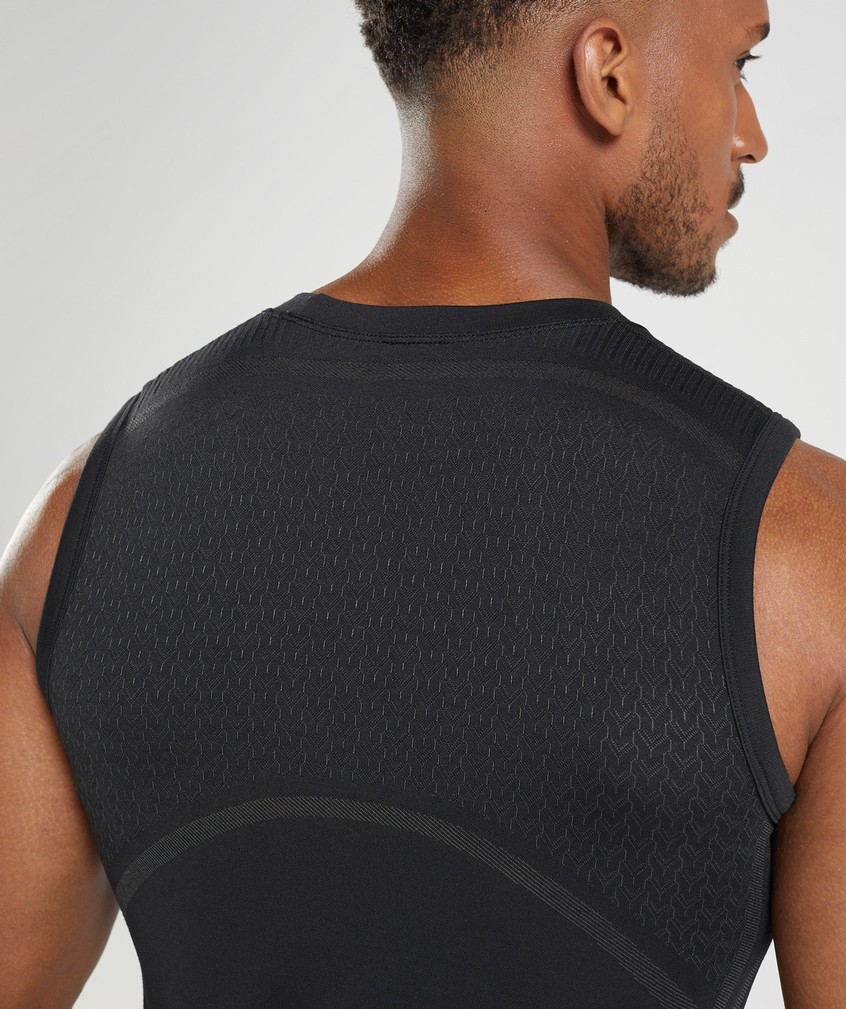 Black Men's Gymshark 315 Seamless Tank | USA-98201