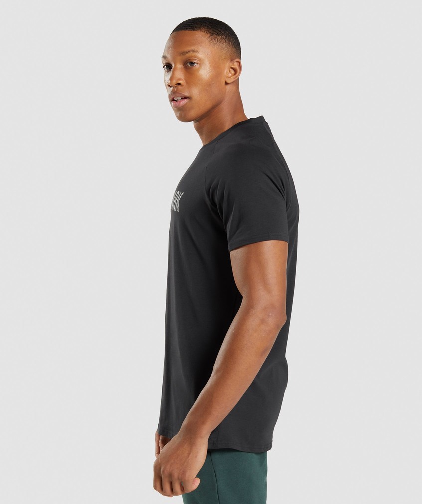 Black Men's Gymshark Apollo Camo T-Shirts | USA-85147