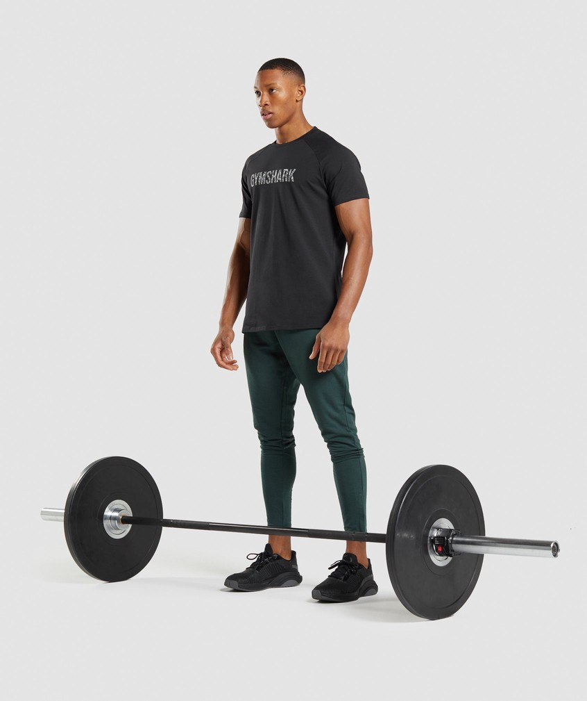 Black Men's Gymshark Apollo Camo T-Shirts | USA-85147