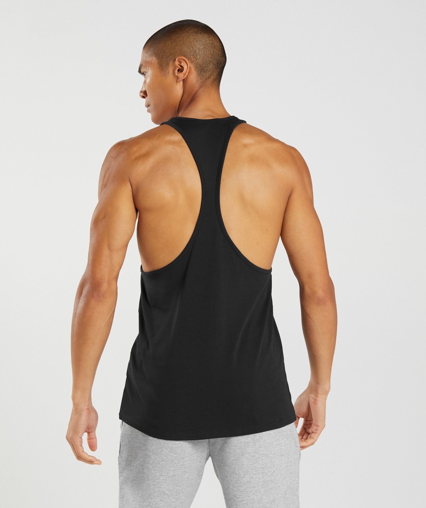 Black Men's Gymshark Apollo Stringer | USA-45291