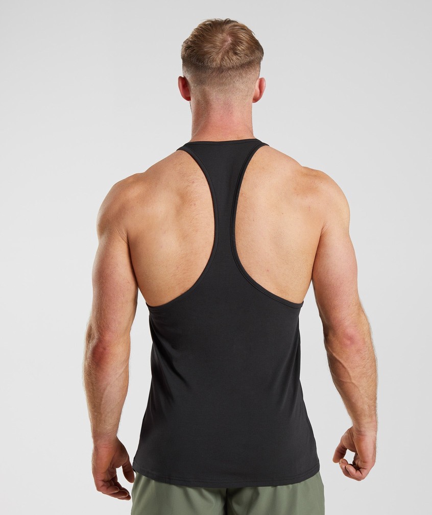 Black Men's Gymshark Apollo Stringer | USA-70689