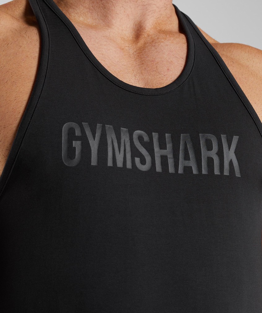 Black Men's Gymshark Apollo Stringer | USA-70689