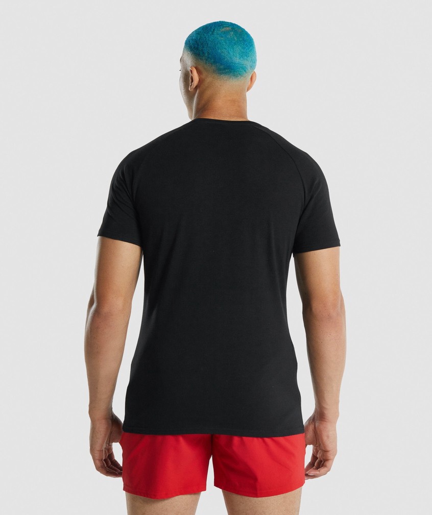 Black Men's Gymshark Apollo T-Shirts | USA-71463