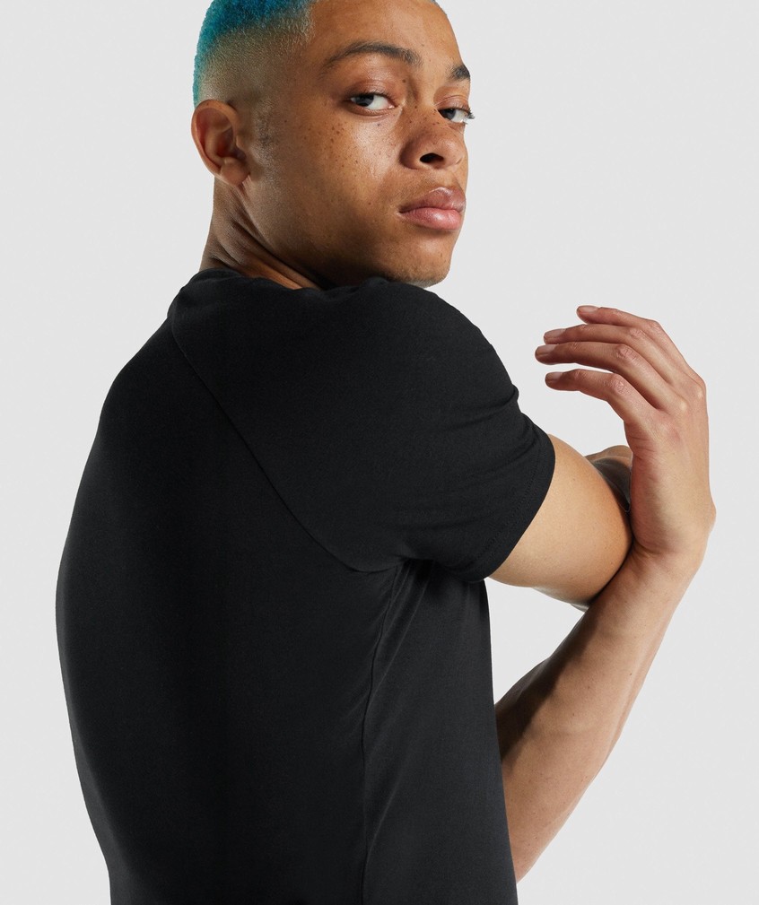 Black Men's Gymshark Apollo T-Shirts | USA-71463