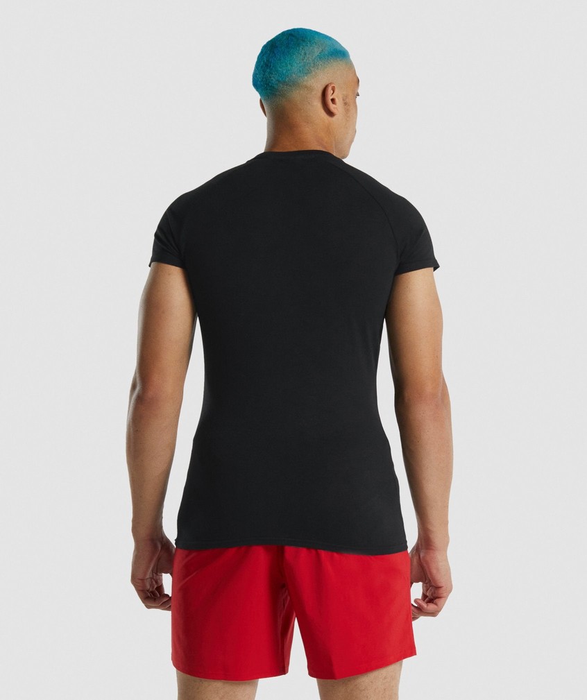 Black Men's Gymshark Apollo T-Shirts | USA-86293