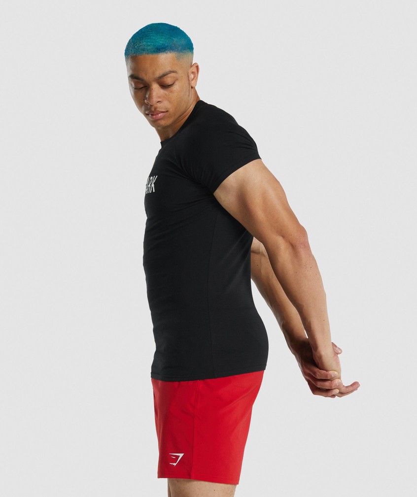 Black Men's Gymshark Apollo T-Shirts | USA-86293