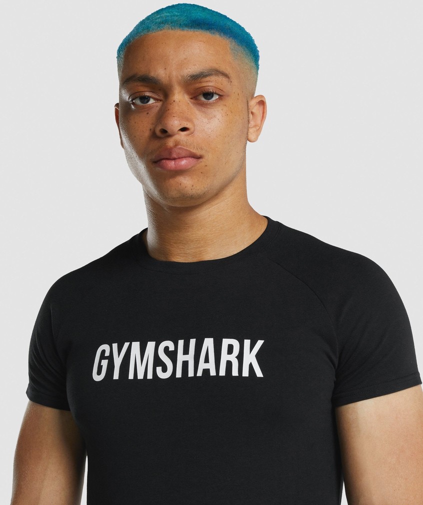 Black Men's Gymshark Apollo T-Shirts | USA-86293