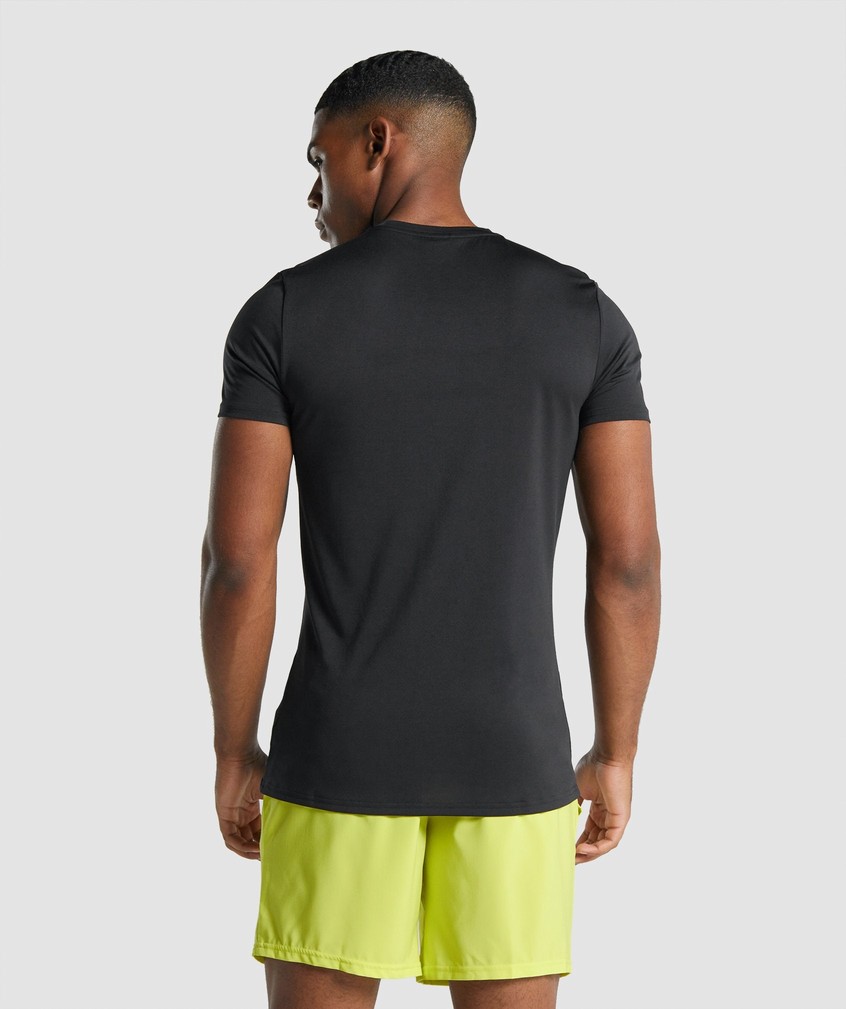 Black Men's Gymshark Arrival Graphic T-Shirts | USA-45601