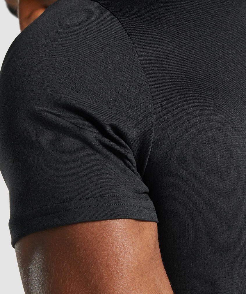 Black Men's Gymshark Arrival Graphic T-Shirts | USA-45601