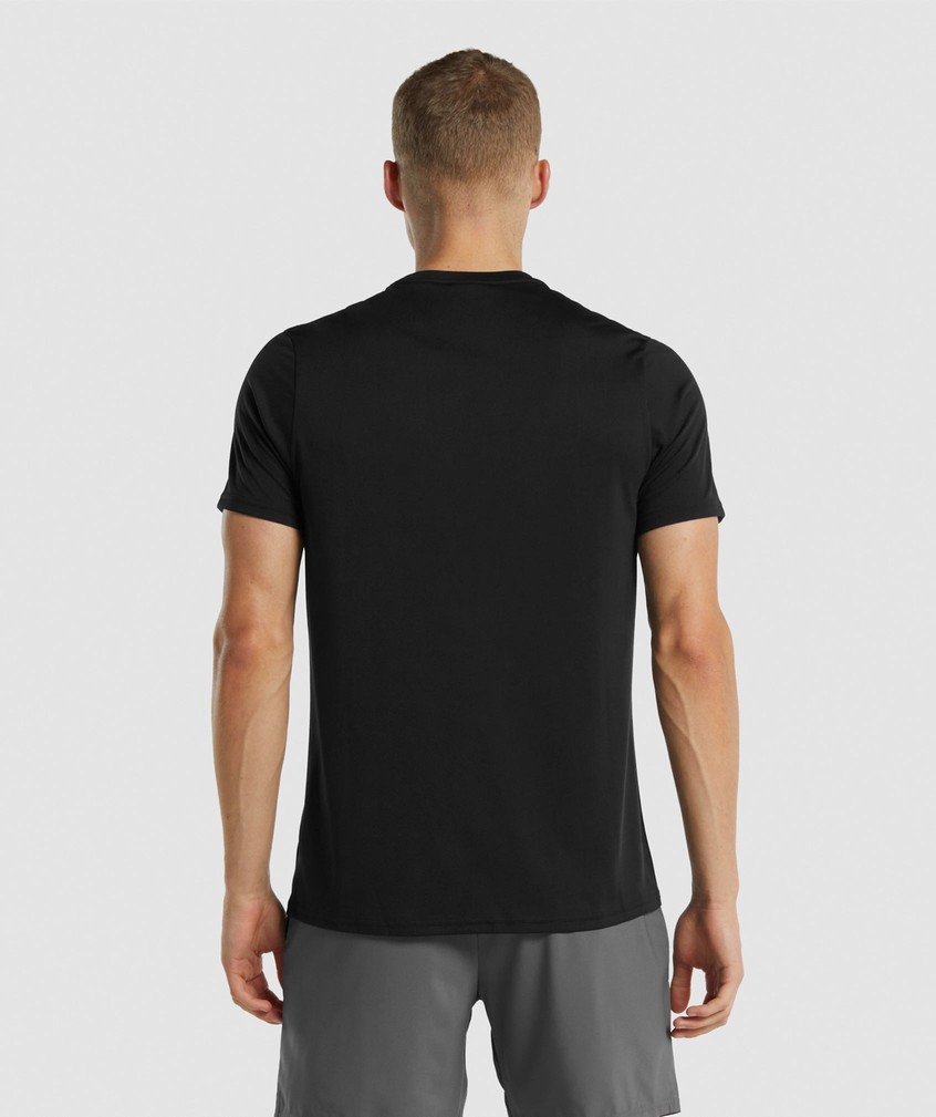 Black Men's Gymshark Arrival Regular Fit T-Shirts | USA-79308