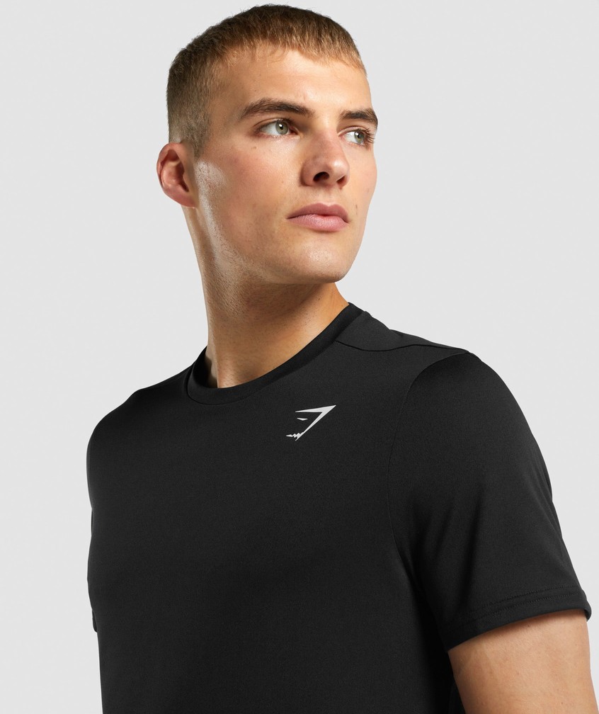 Black Men's Gymshark Arrival Regular Fit T-Shirts | USA-79308