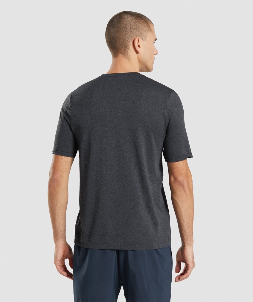 Black Men's Gymshark Arrival Seamless T-Shirts | USA-06593