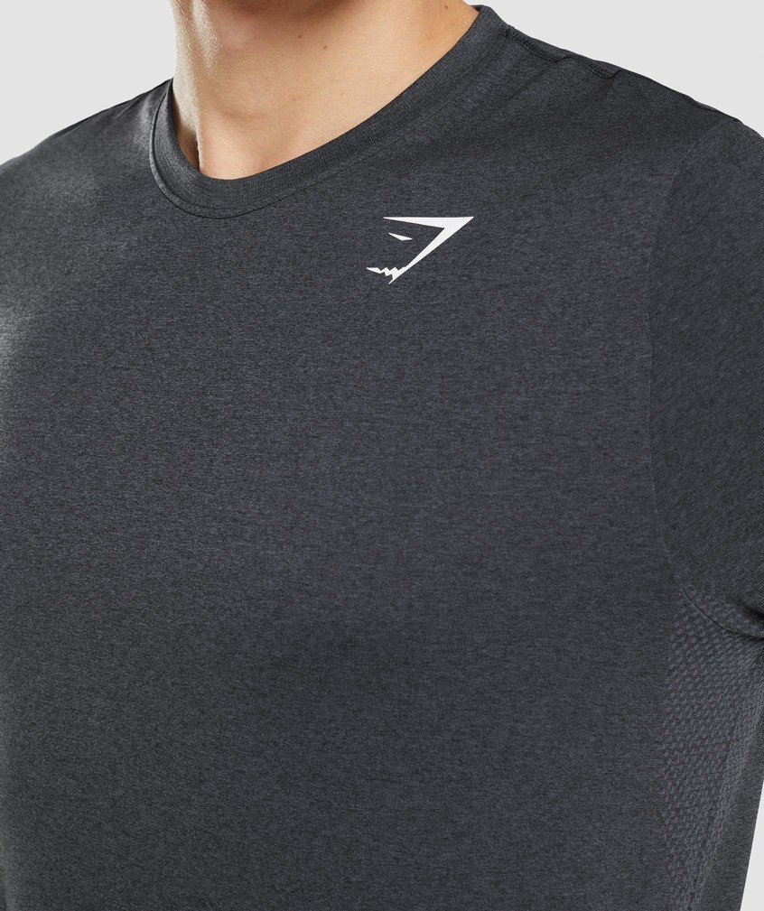 Black Men's Gymshark Arrival Seamless T-Shirts | USA-06593