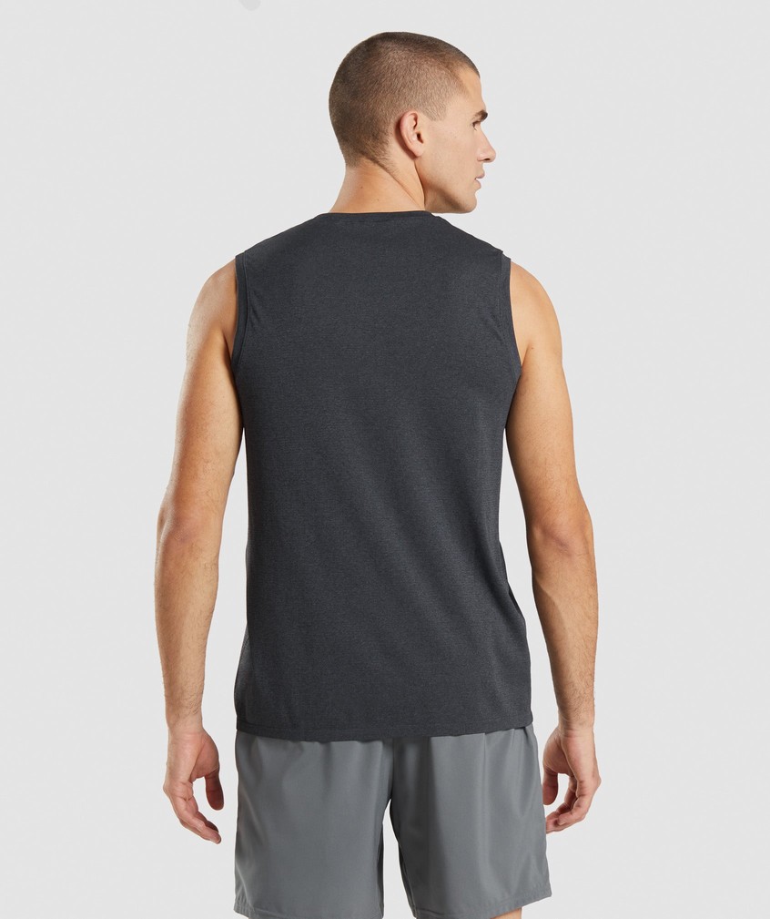 Black Men's Gymshark Arrival Seamless Tank | USA-19564