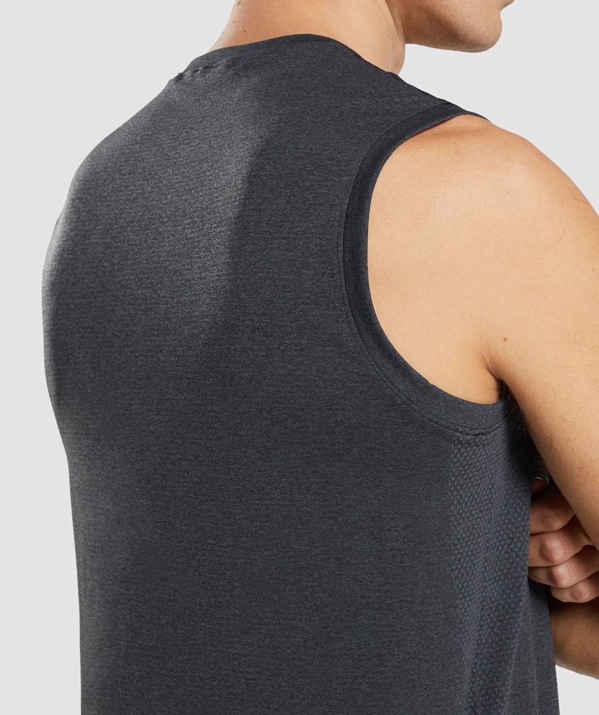 Black Men's Gymshark Arrival Seamless Tank | USA-19564