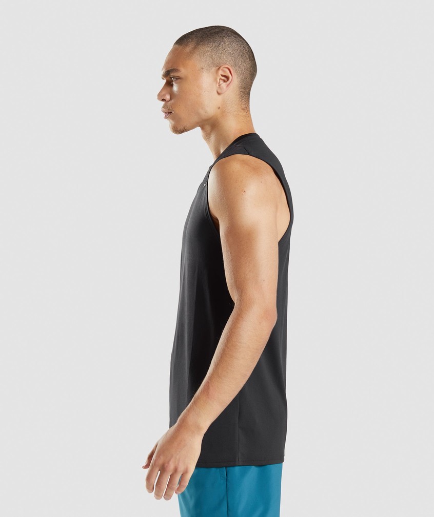 Black Men's Gymshark Arrival Sleeveless Tank | USA-23798