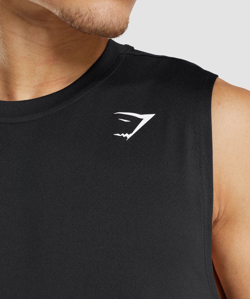 Black Men's Gymshark Arrival Sleeveless Tank | USA-23798