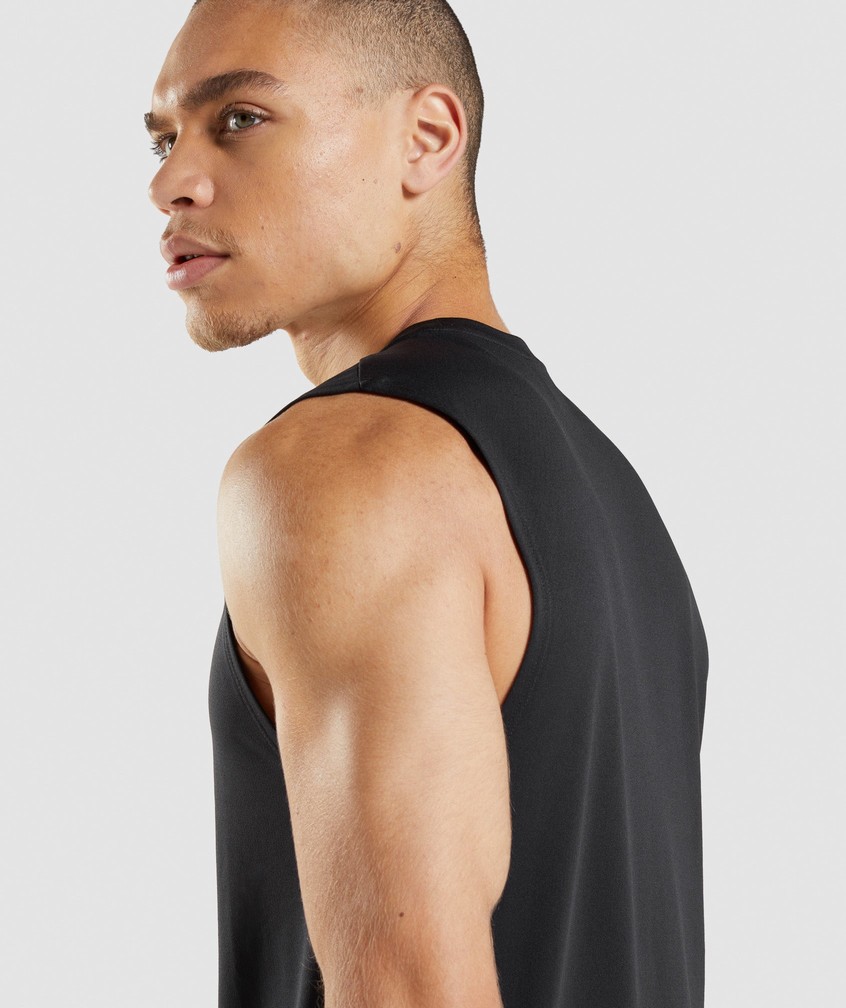 Black Men's Gymshark Arrival Sleeveless Tank | USA-23798