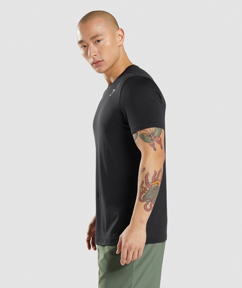 Black Men's Gymshark Arrival T-Shirts | USA-35486