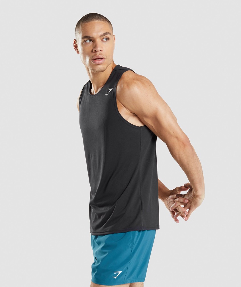 Black Men's Gymshark Arrival Tank | USA-75496