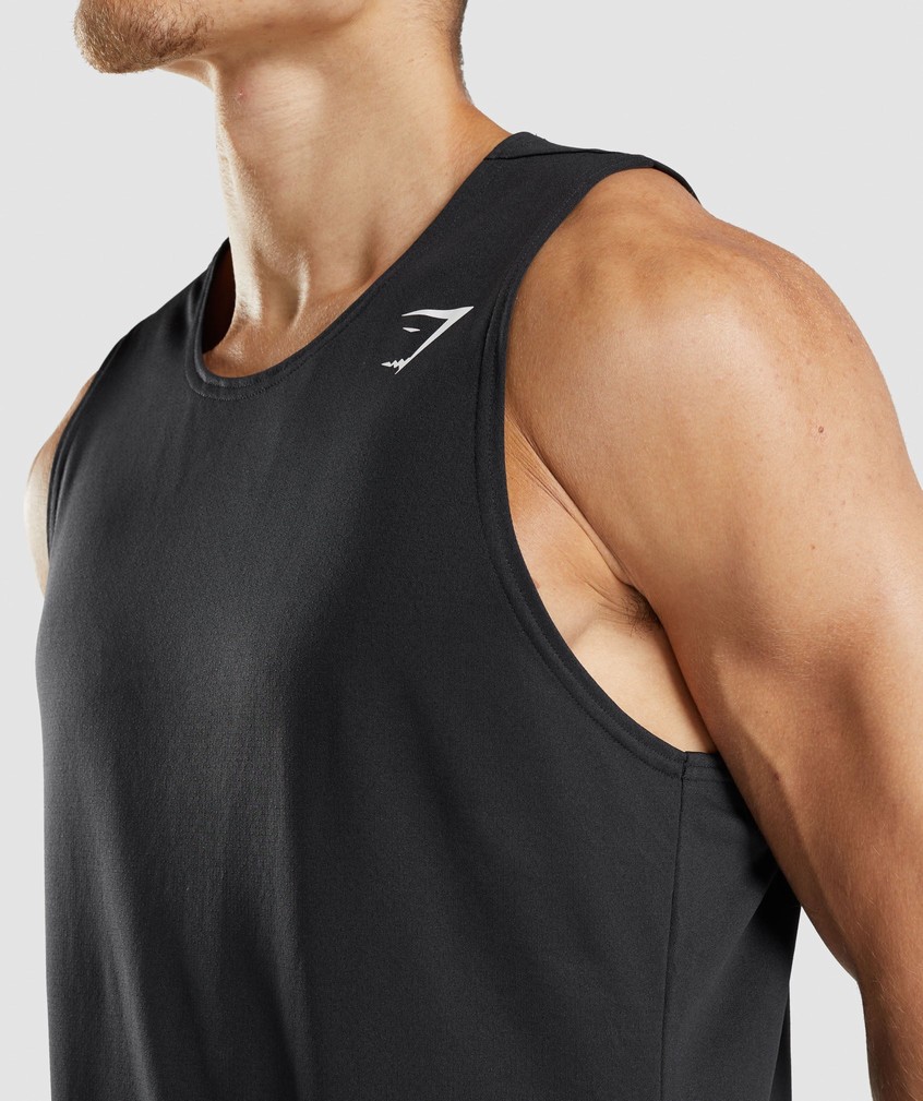 Black Men's Gymshark Arrival Tank | USA-75496