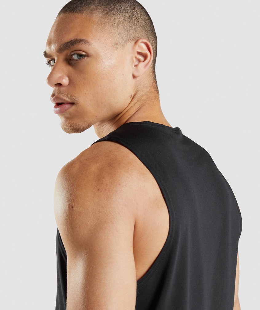 Black Men's Gymshark Arrival Tank | USA-75496