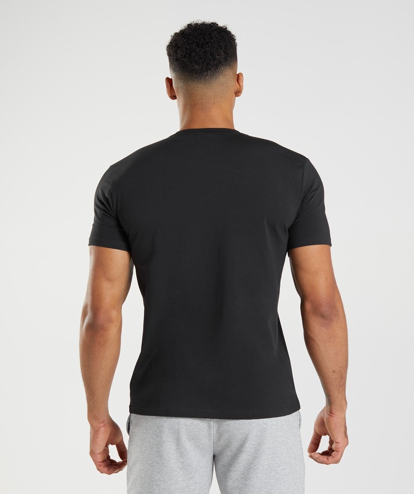 Black Men's Gymshark Block T-Shirts | USA-79084