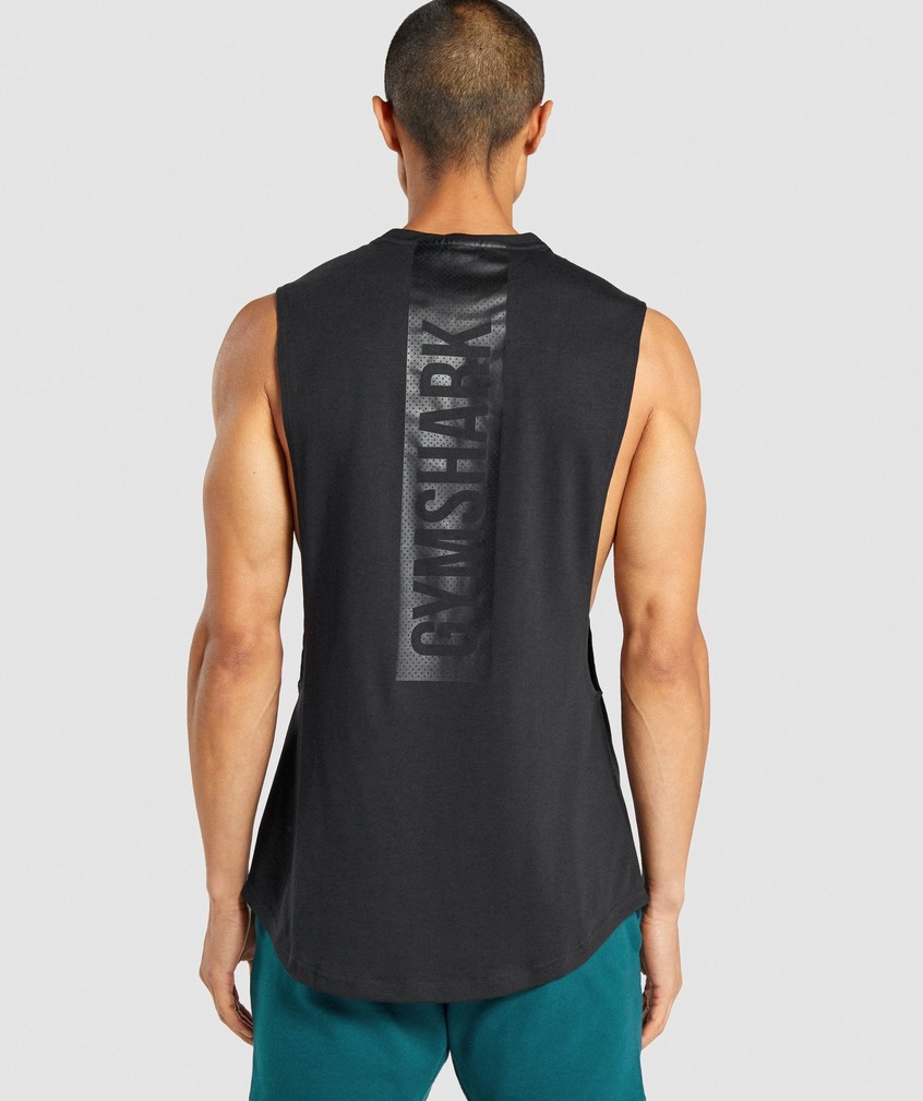 Black Men's Gymshark Bold Drop Arm Tank | USA-10473