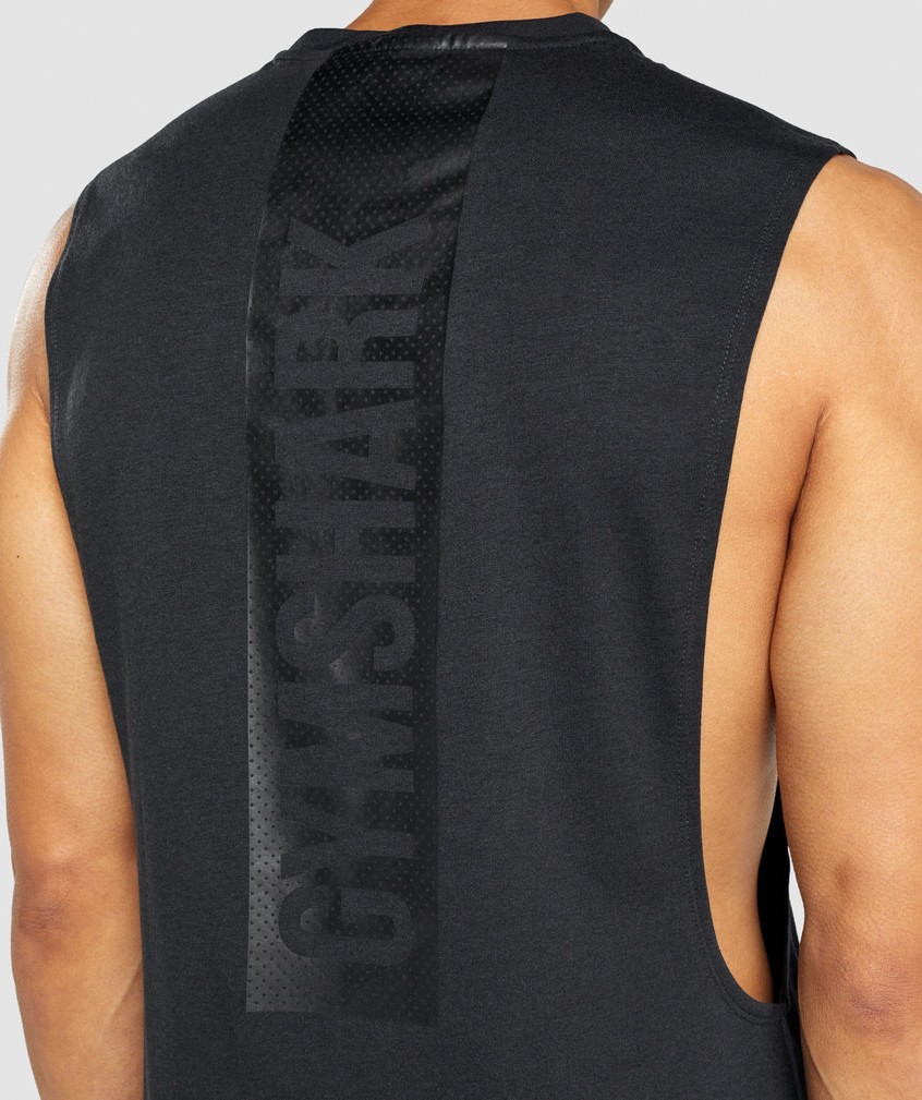 Black Men's Gymshark Bold Drop Arm Tank | USA-10473