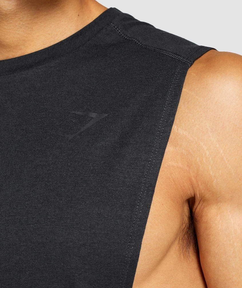 Black Men's Gymshark Bold Drop Arm Tank | USA-10473