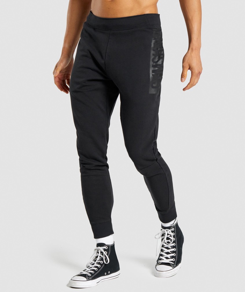 Black Men\'s Gymshark Bold Joggers | USA-05461