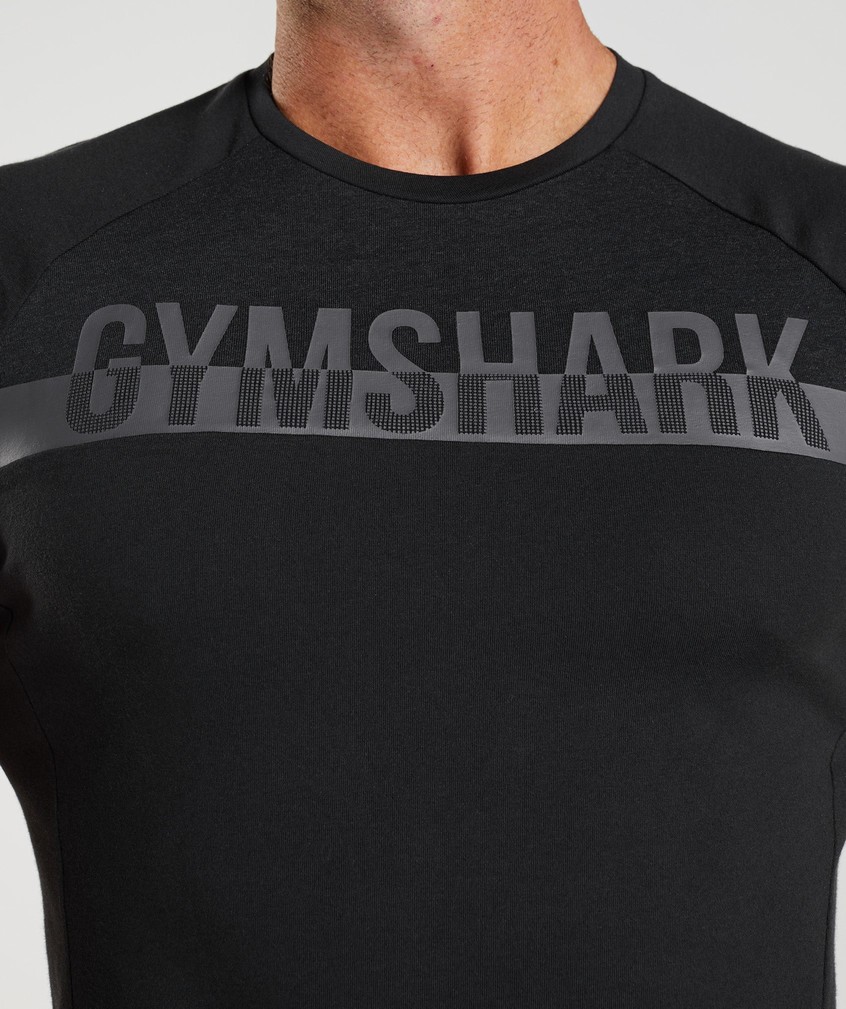 Black Men's Gymshark Bold React T-Shirts | USA-79384