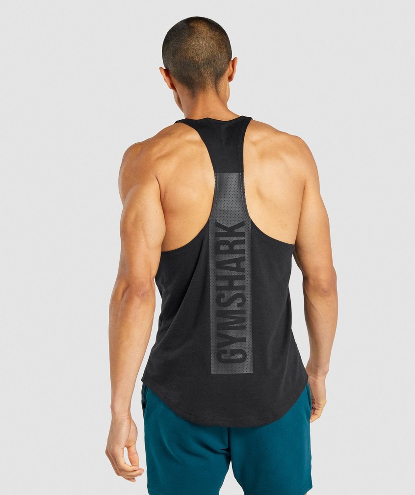 Black Men's Gymshark Bold Stringer | USA-63712