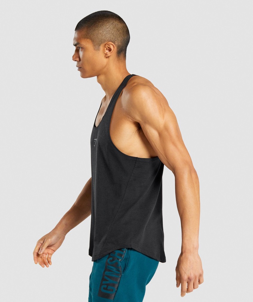 Black Men's Gymshark Bold Stringer | USA-63712