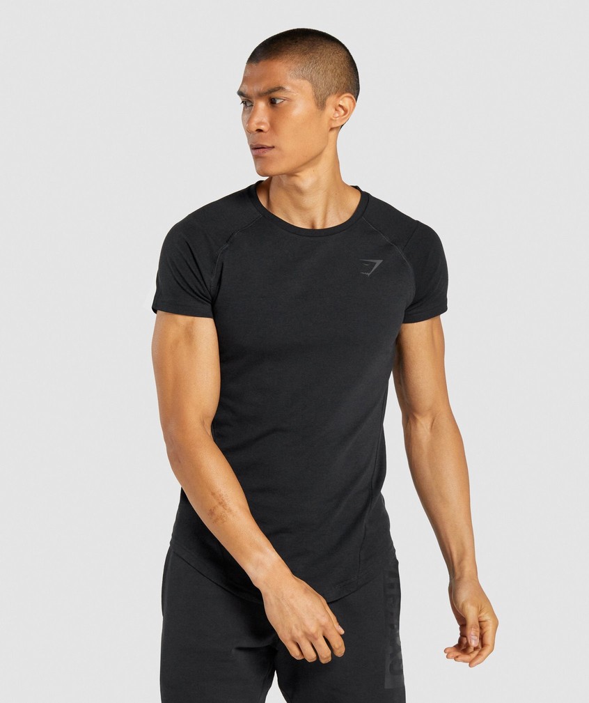 Black Men's Gymshark Bold T-Shirts | USA-01948