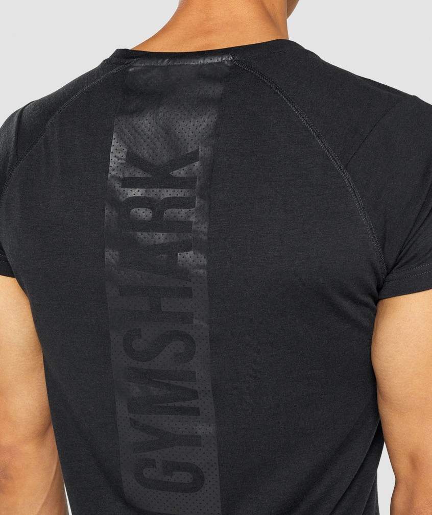 Black Men's Gymshark Bold T-Shirts | USA-01948