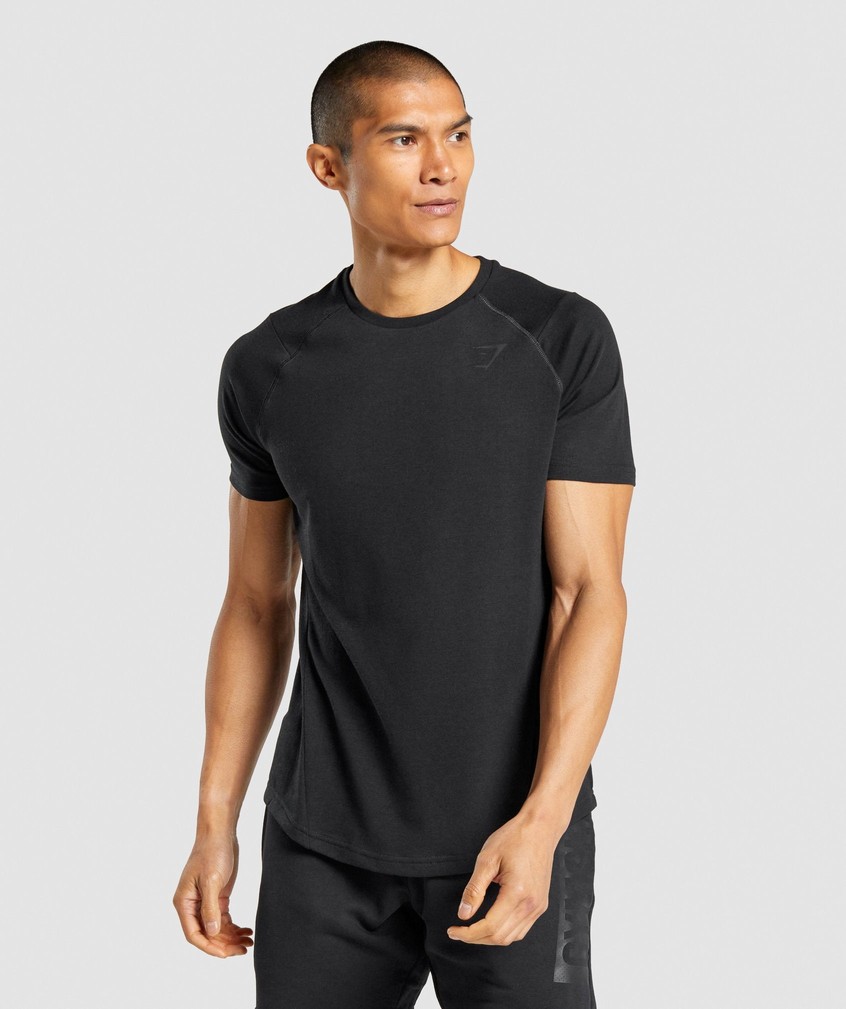 Black Men's Gymshark Bold T-Shirts | USA-49572