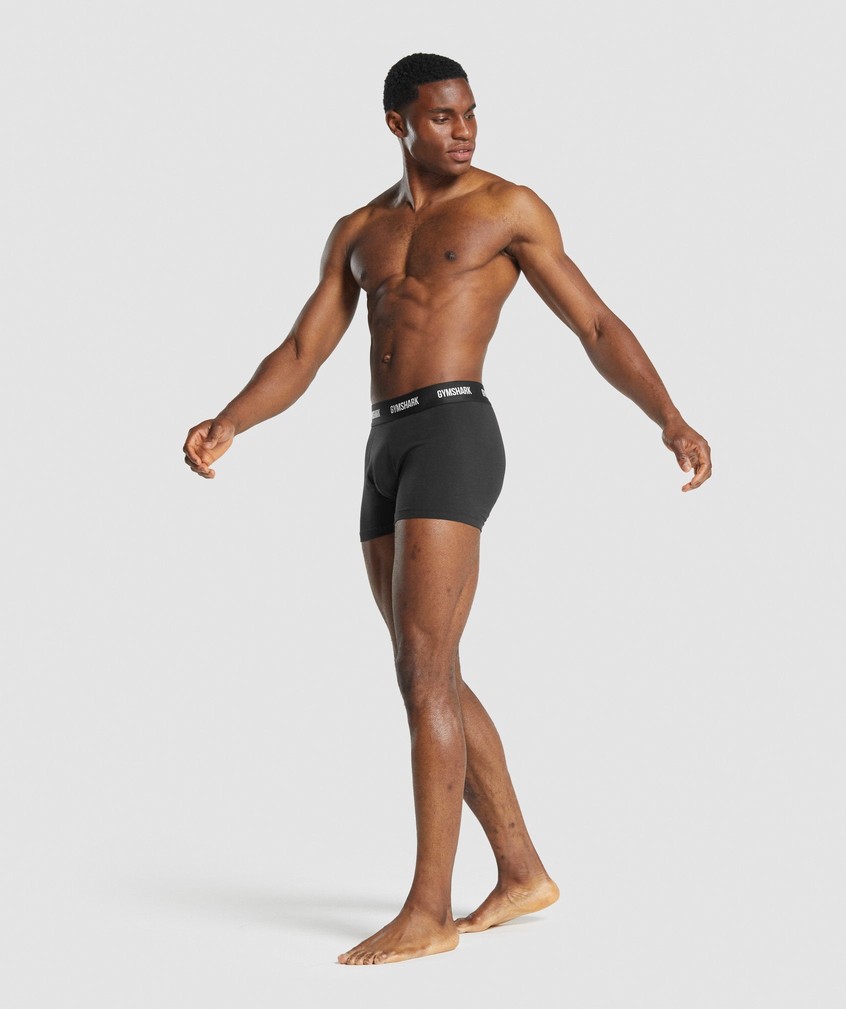 Black Men's Gymshark Boxers 2pk Panties | USA-94601