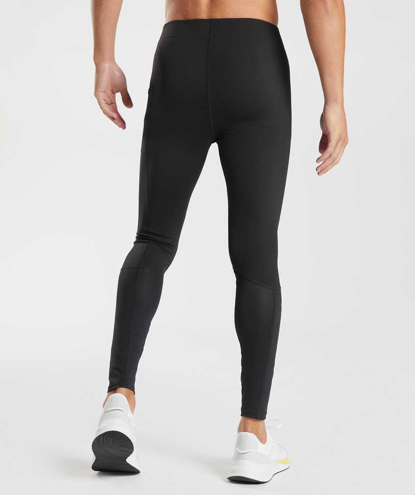 Black Men's Gymshark Control Baselayer Leggings | USA-86473