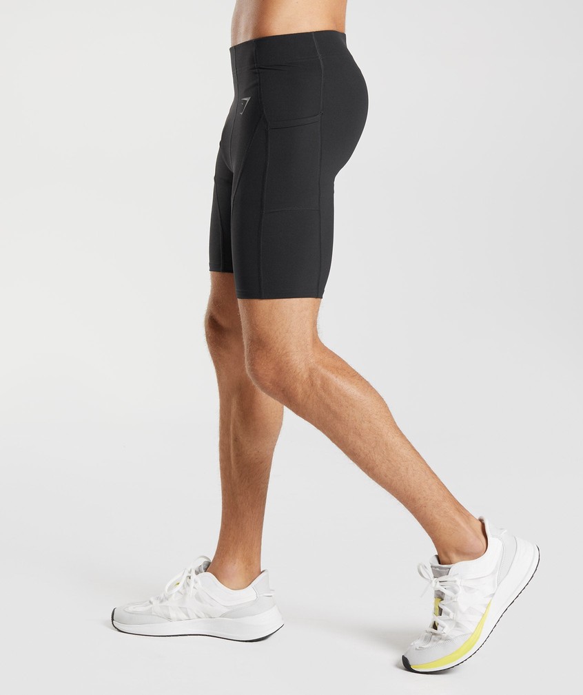 Black Men's Gymshark Control Baselayer Shorts | USA-18052