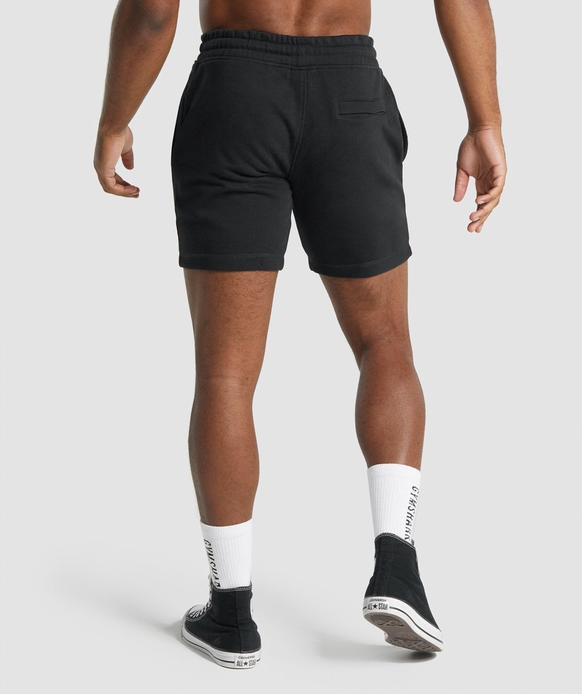 Black Men's Gymshark Crest Shorts | USA-51640