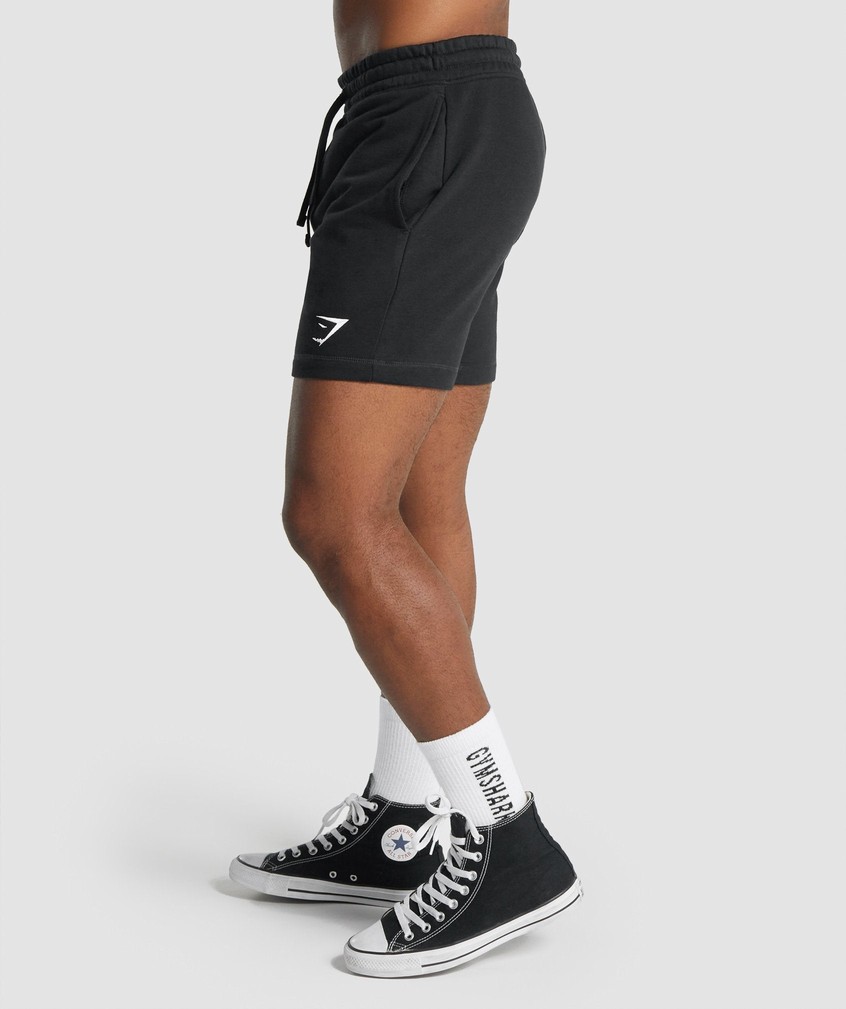 Black Men's Gymshark Crest Shorts | USA-51640