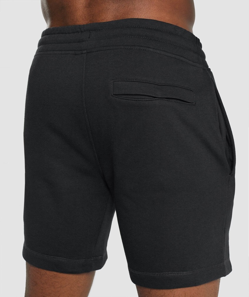 Black Men's Gymshark Crest Shorts | USA-51640