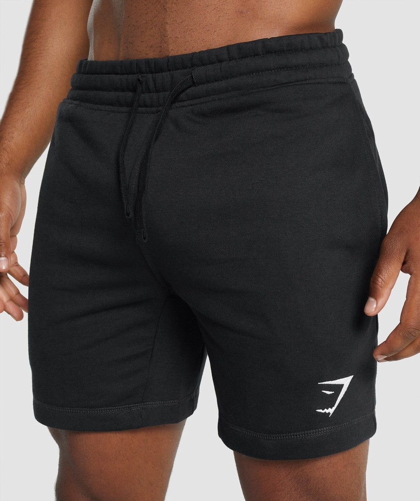 Black Men's Gymshark Crest Shorts | USA-51640